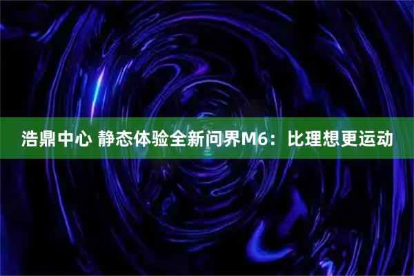 浩鼎中心 静态体验全新问界M6：比理想更运动